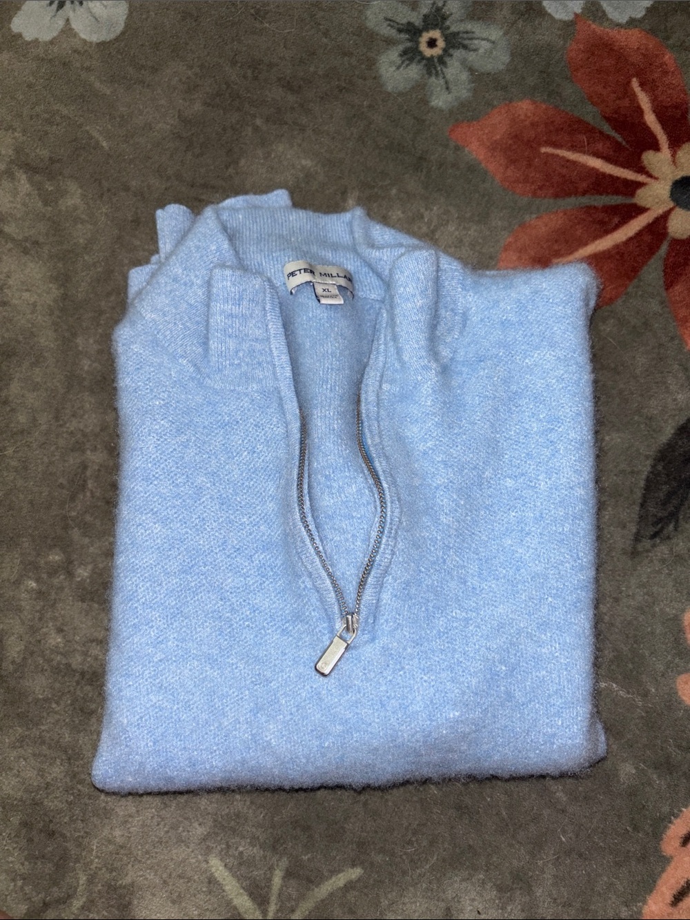 Peter Millar Light Blue Half-Zip Sweater